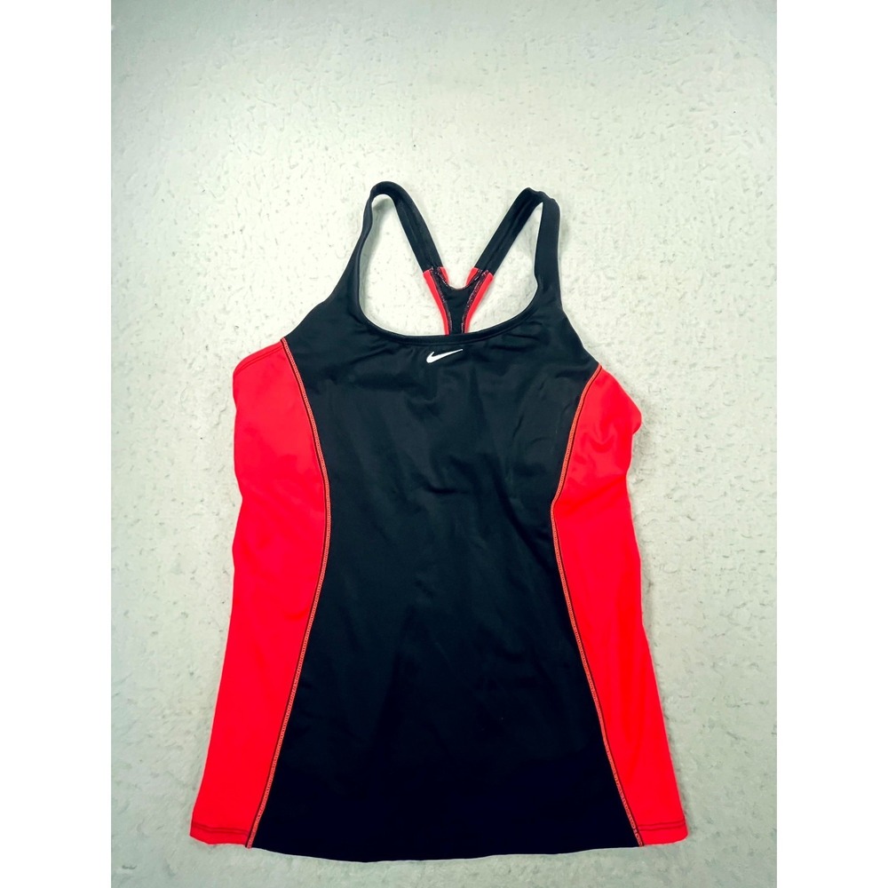 Nike Tank Top Womens Large Black Pink Racerback Wide Straps Gym Running Athletic